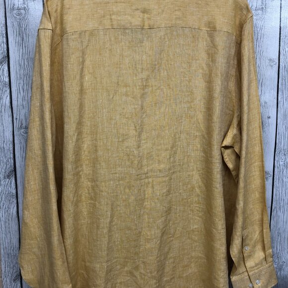 Murano Big & Tall Baird McNutt Long Sleeve Solid Linen Woven Shirt - Picture 2 of 5